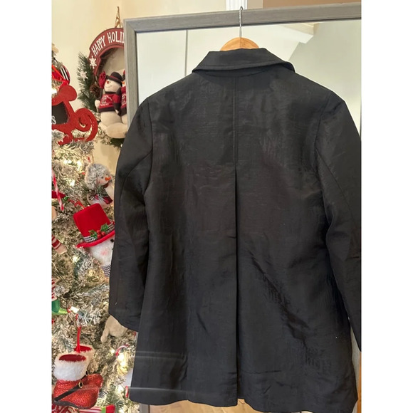 Chico's Jacquard Trench Coat Black Size 0 - Picture 5 of 7